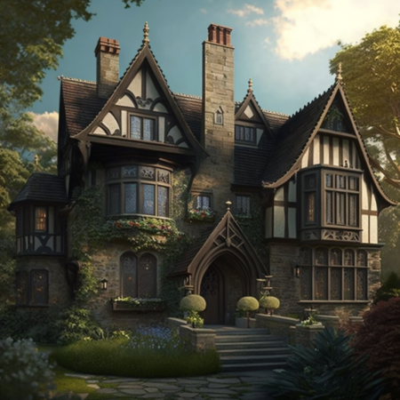  An Elegant Tudor Castle Style 3 Stories House In A Beauti 