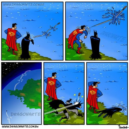  Superman Batman Lanzan Piedra 